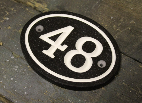 Oval Number Sign - Corian