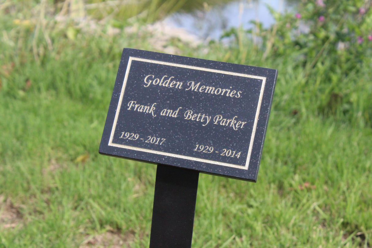 Memorial Plaque with Metal Stake - Corian