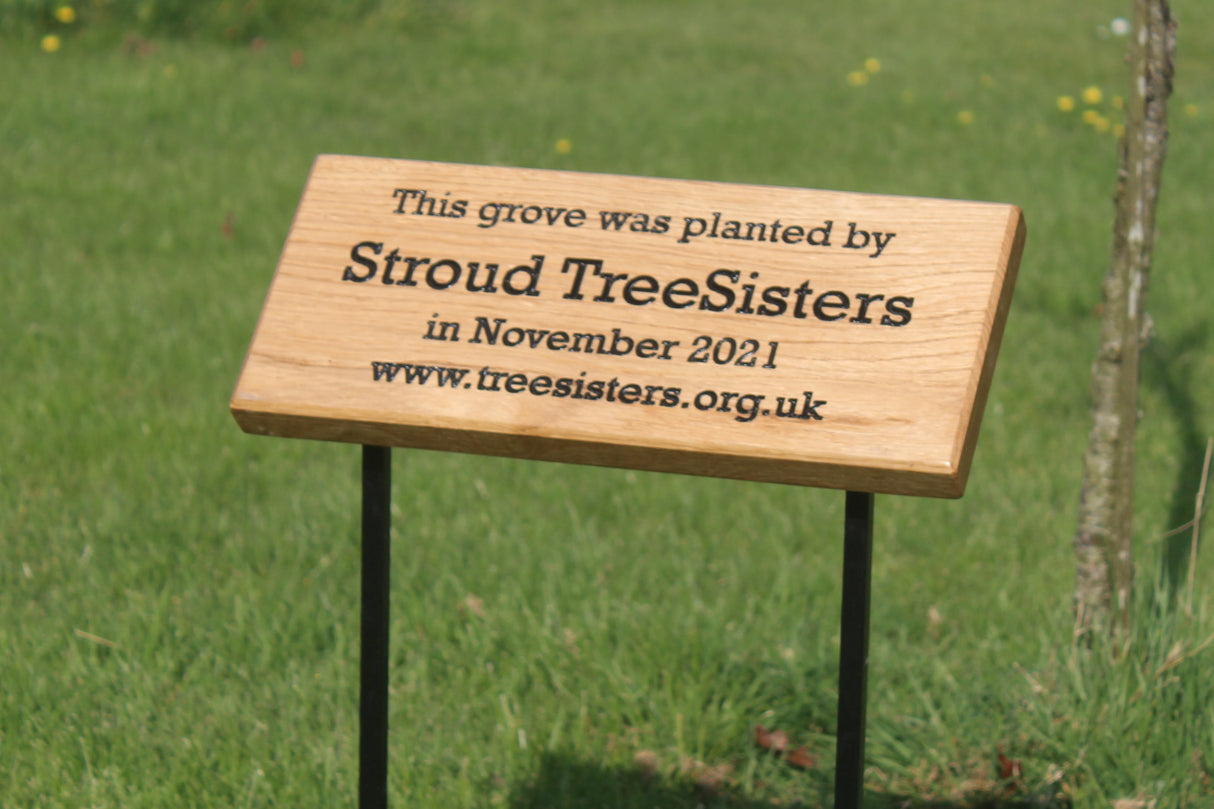 Memorial Plaque - Oak with Metal Stakes