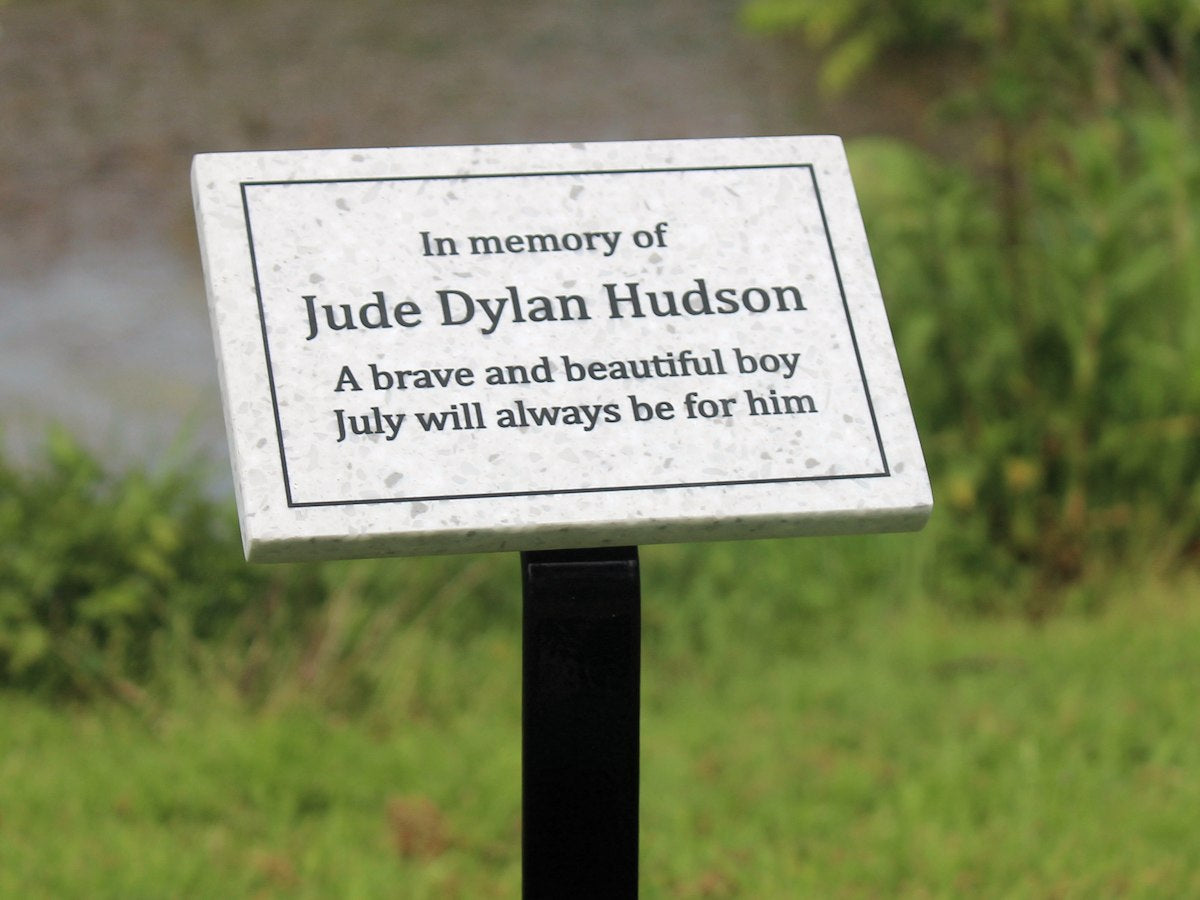 Memorial Plaque with Metal Stake - Corian