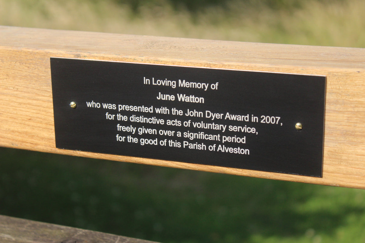 Bench Plaque - Aluminium