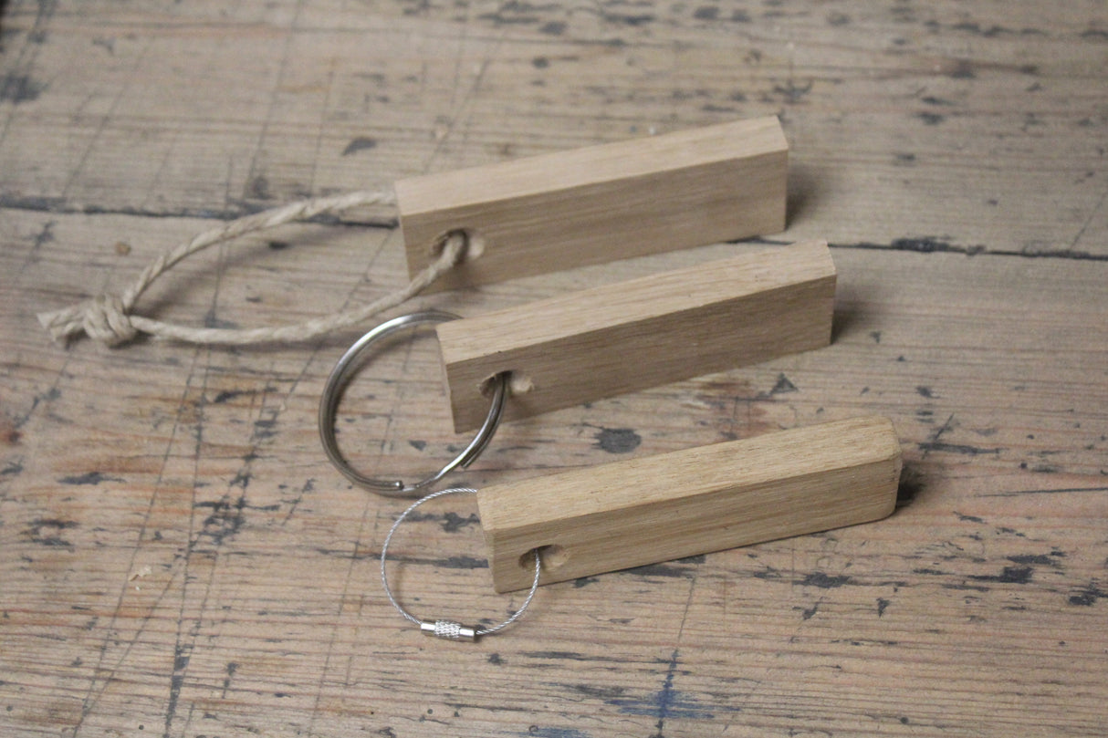 Engraved Wooden Keyring - Oak