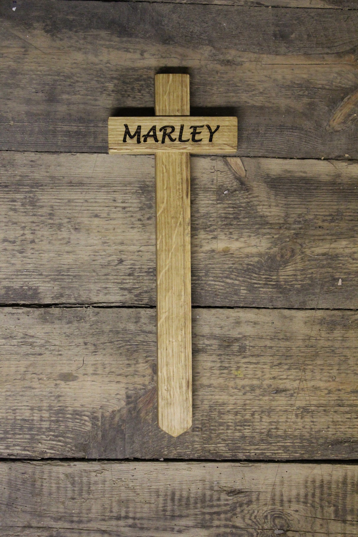 Pet Memorial Cross - Oak