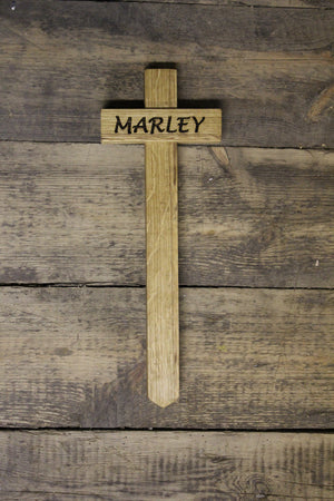 Pet Memorial Cross - Oak