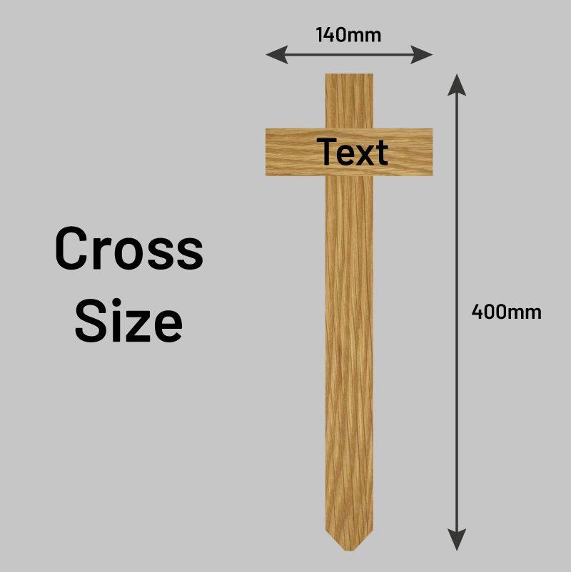 Pet Memorial Cross - Oak