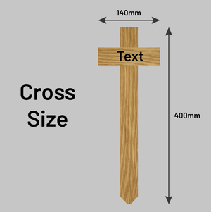 Pet Memorial Cross - Oak