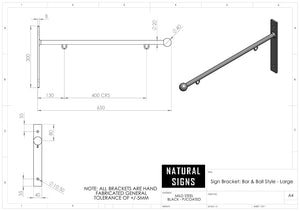 Hanging Bracket - Bar and Ball Style