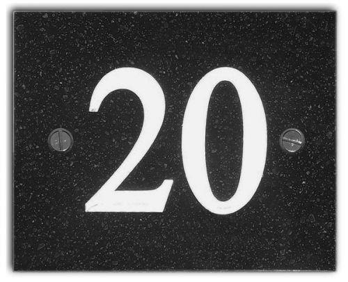 Square Number Sign - Corian