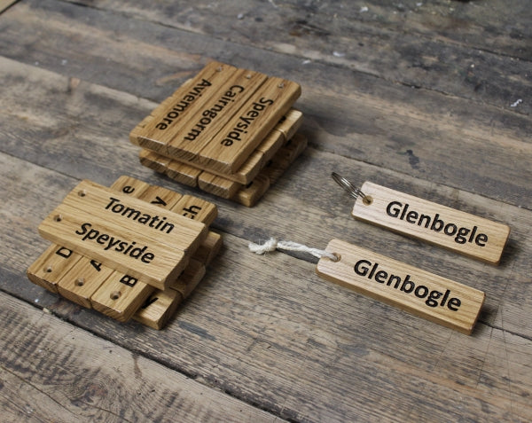 Engraved Wooden Keyring - Oak