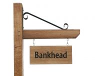 Large Hanging Sign + Oak Post, Arm with Brace