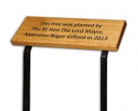 Memorial Plaque - Wood on Metal Stakes