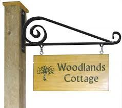 Free Standing Large Oak Custom Engraved Post Hanging Swing House//Business Sign