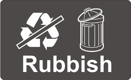 Recycling Sticker - Rubbish (non Recyclable)